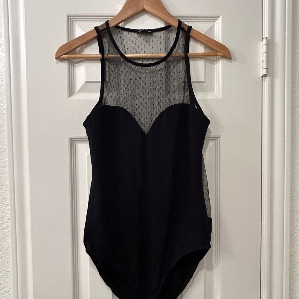 Express Black Sheer Bodysuit